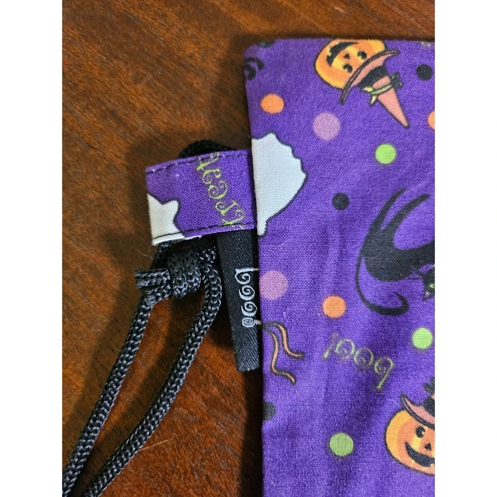 Longaberger Halloween Party Treat Bag Kids 4 Pack Purple Drawstring Fabric 23704